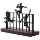 Maple and Jade 10" Human with Rectangular Frame Sculpture in Ebony Black, , large
