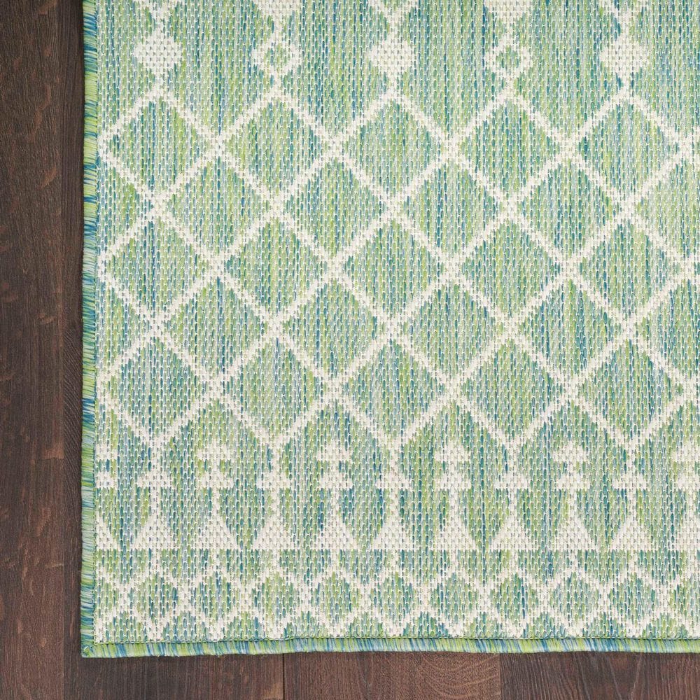 Nourison Positano Southwestern Blue and Green 5&#39; x 7&#39; Indoor/Outdoor Area Rug, , large