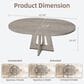 GARVEE 47" Oval Dining Table with Leaf in Gray - Table Only, , large