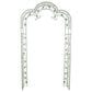 Maple and Jade Vine Arched Leaf Garden Arbor in Distressed Green, , large