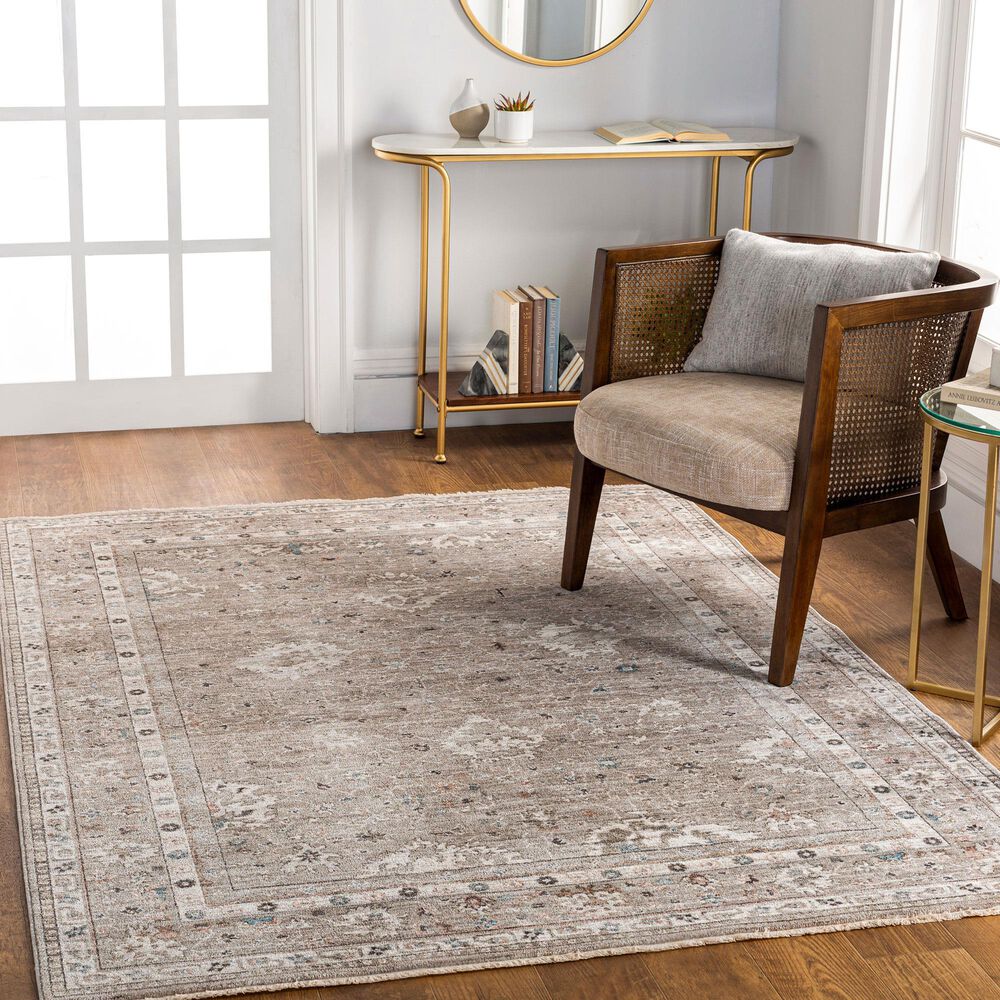 Surya Carlisle 3&#39;11&quot; x 5&#39;11&quot; Sage, Ivory, Pale Blue, Charcoal and Brown Area Rug, , large