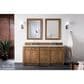 James Martin Vanities Bristol 72" Double Bathroom Vanity in Saddle Brown with 3 cm Carrara White Marble Top and Rectangular Sinks, , large