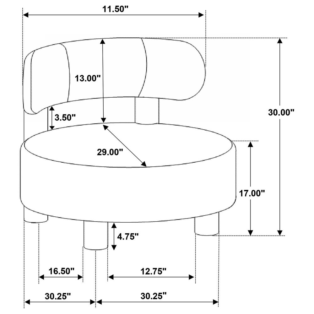 Coaster Zonie Barrel Back Accent Chair in Orange, , large