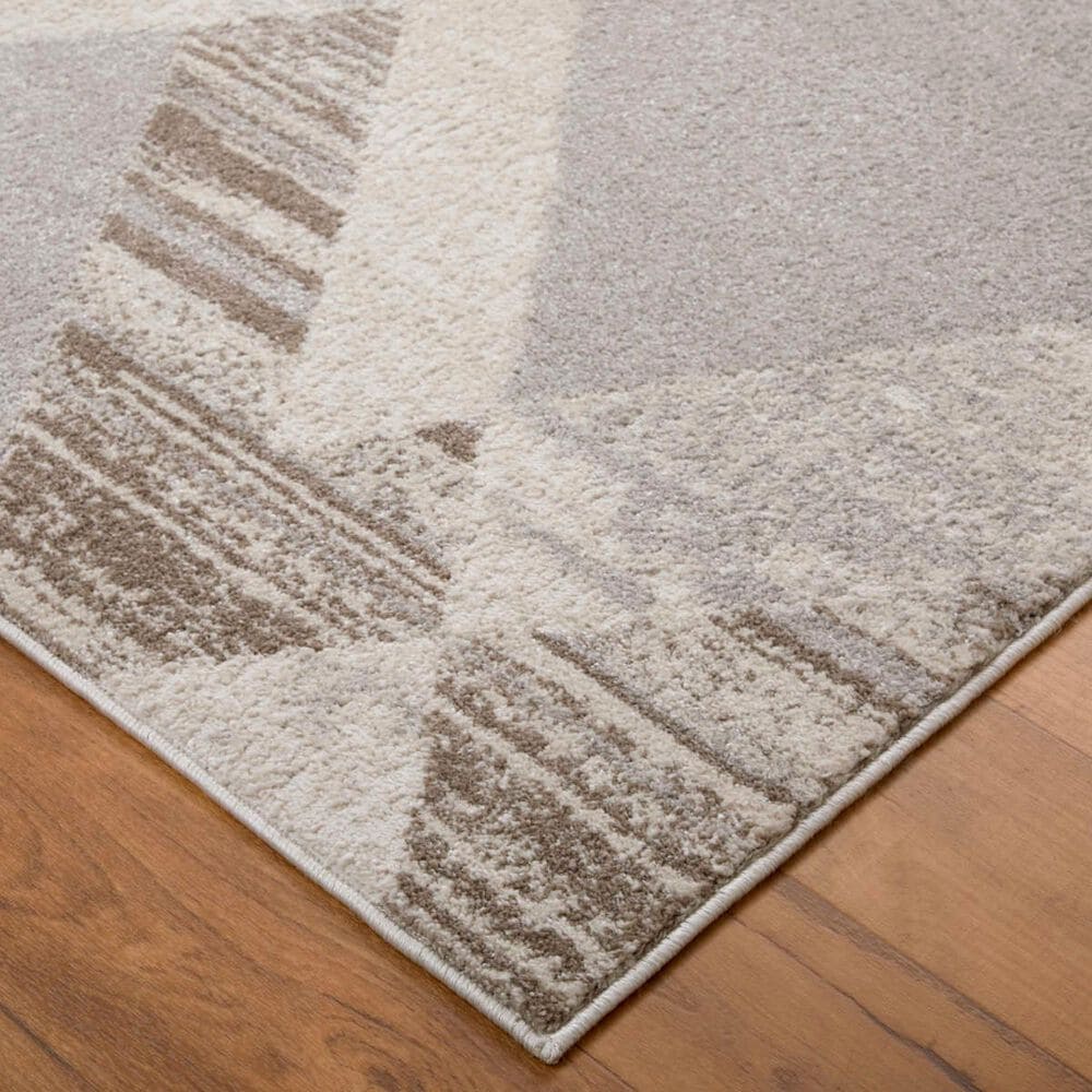 Feizy Vancouver Geometric 4&#39; x 6&#39; Beige and Brown Area Rug, , large
