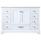 Lexora Home Dukes 48" Single Bathroom Vanity in White with 2 cm White Quartz Top and Rectangular Sink, , large