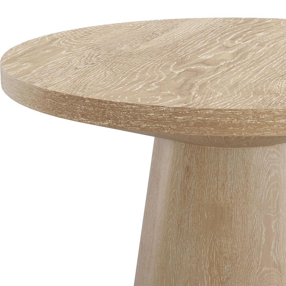 Furniture of America Halewood Round End Table in Oak, , large