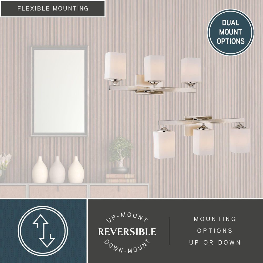 Vaxcel Robey 3-Light Bathroom Vanity in Polished Nickel, , large