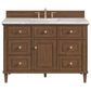 James Martin Vanities Lorelai 48" Single Vanity in Mid-Century Walnut with 3 cm Carrara White Marble Top, , large