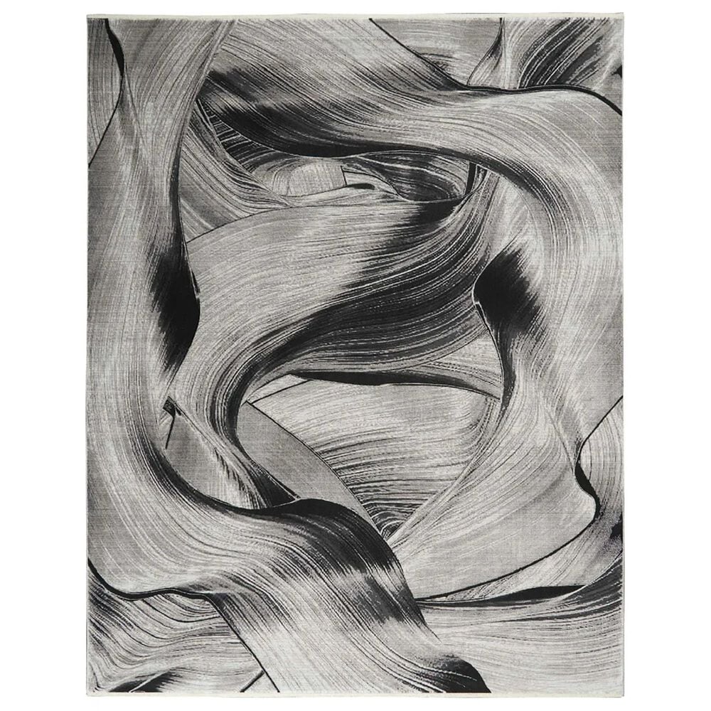 Nourison Balian 5"3" x 7"3" Neutral Grey and Black Area Rug, , large