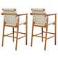 Hearth and Haven Outdoor Barstool with Webbing Design in Beige (Set of 2), , large