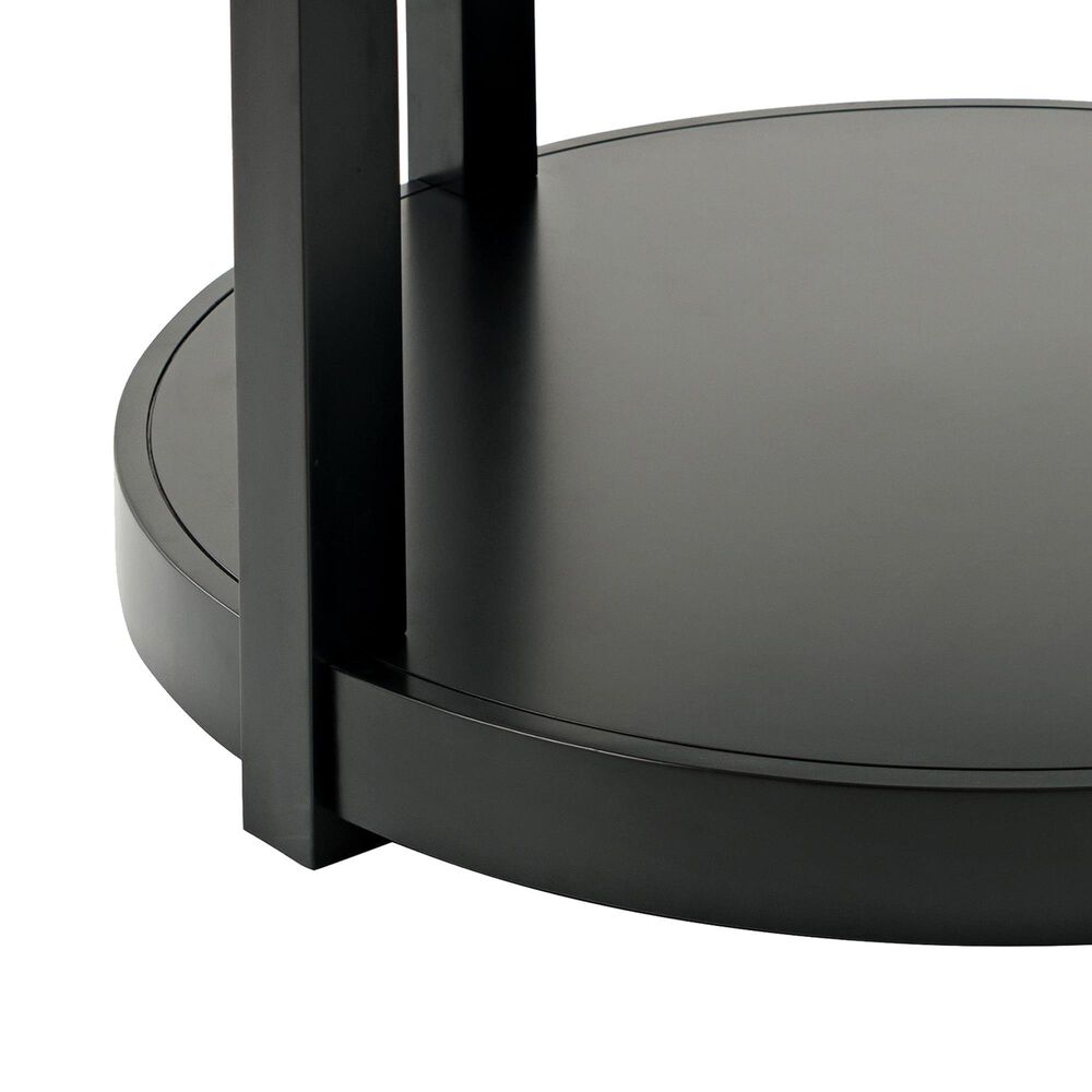Waltham Urban Icon Round Cocktail Table in Polished Black, , large