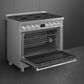 SMEG 4.45 Cu. Ft. Freestanding Dual Fuel Range in Stainless Steel, , large
