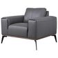 37B Pietro Stationary Leather Chair in Gray, , large