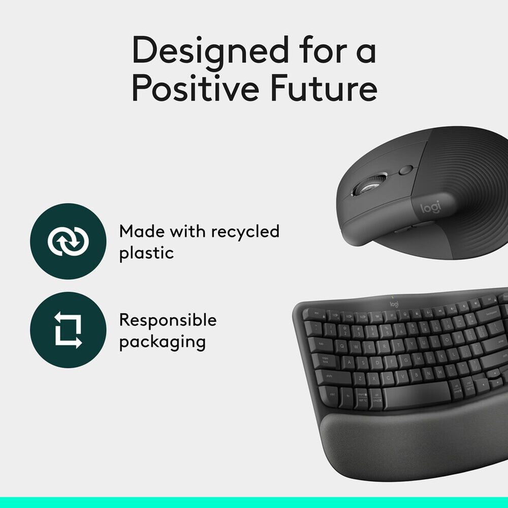 Logitech Ergo Wave Keys and Lift Combo in Graphite, , large