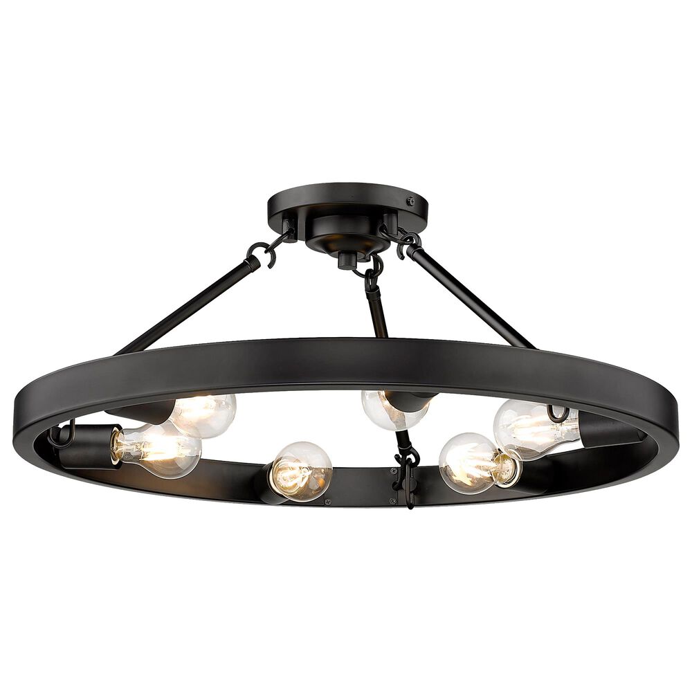 Golden Lighting Castile 6-Light Semi Flush in Matte Black, , large