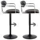 LumiSource Demi Swivel Adjustable Bar Stool with Black Upholstery in Black and Chrome (Set of 2), , large