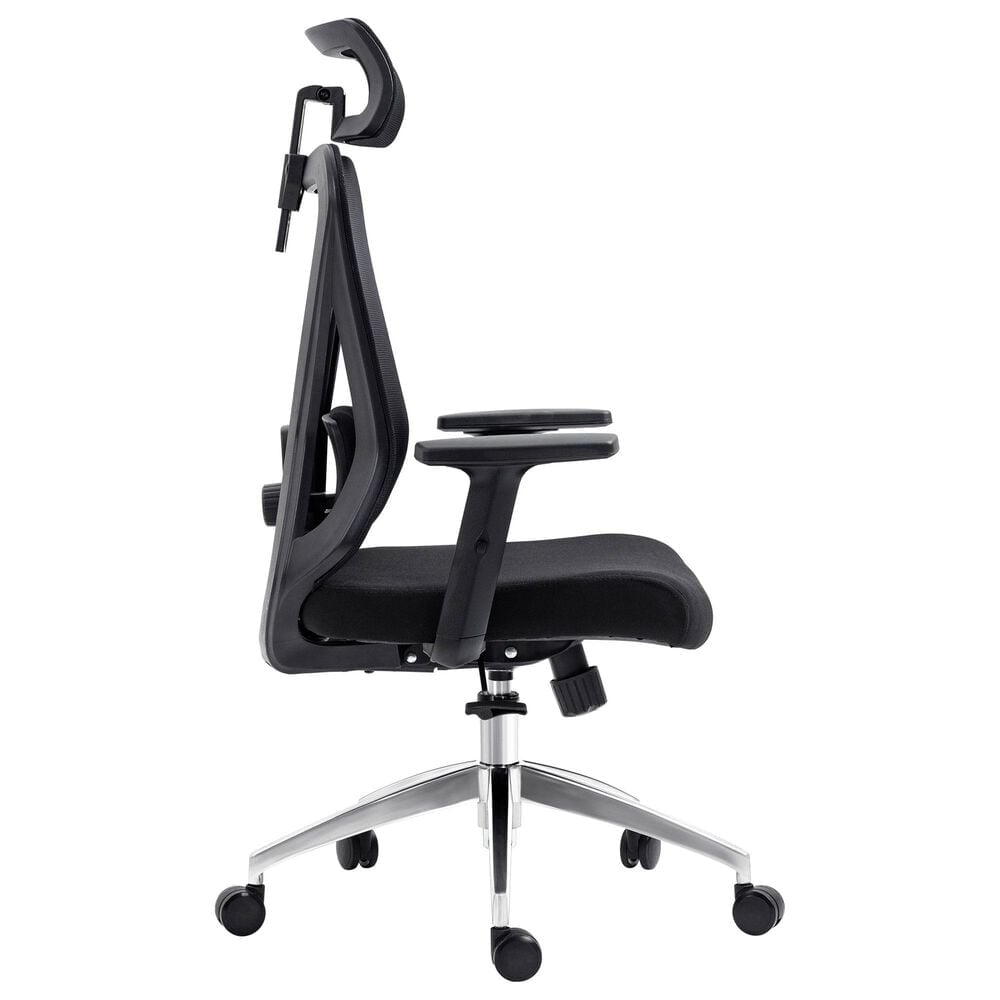 Rta Products Llc Truly Ergonomic Mesh Office Chair with Headrest and Lumbar Support in Black, , large