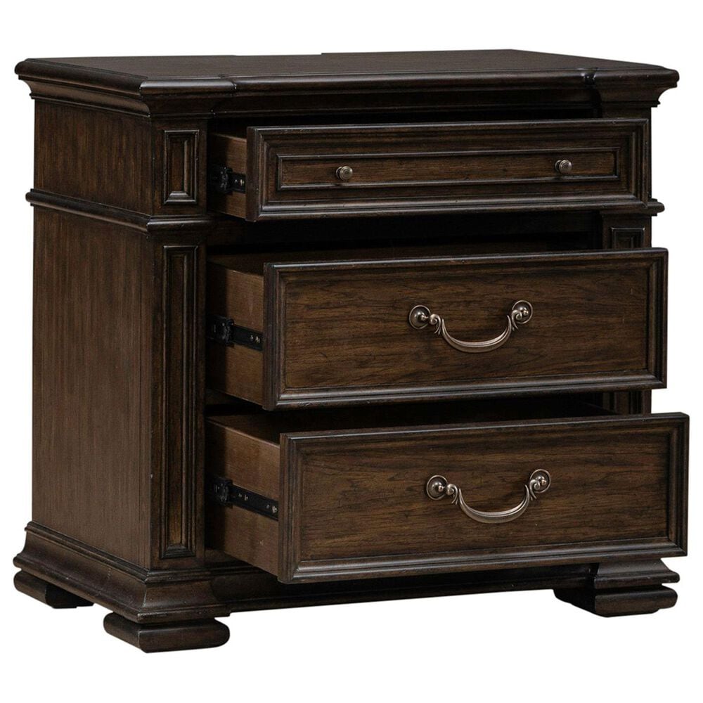 Belle Furnishings Provence Park 4-Piece Queen Upholstered Shelter Bedroom Set in Chateau Brown, , large