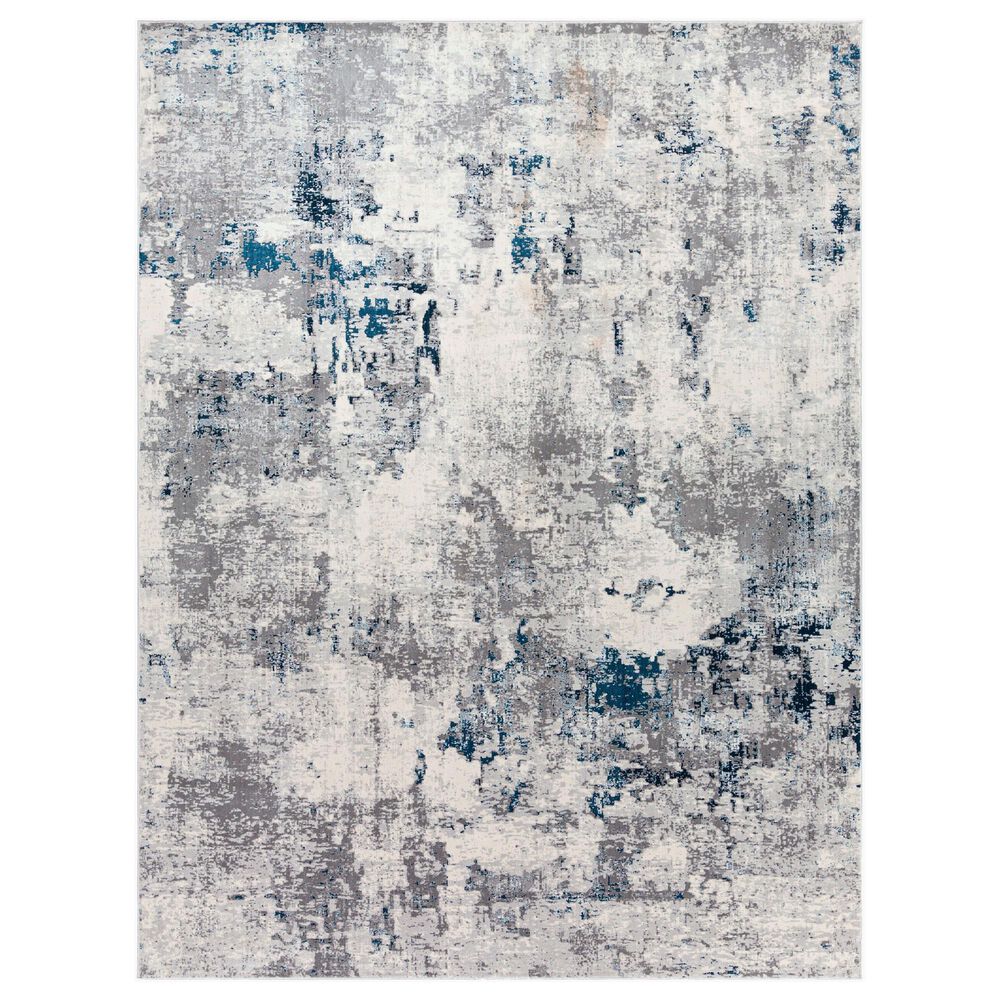 Surya Aisha 2" x 2"11" Charcoal, Light Gray, Blue and Off-White Area Rug, , large