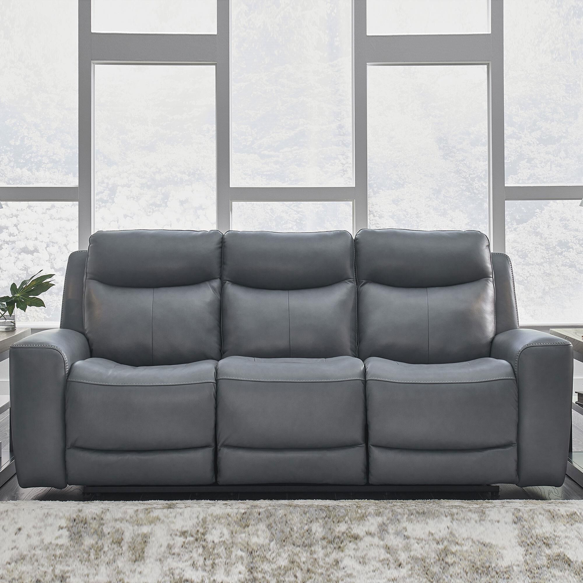 Ashley Mindanao Power Reclining Sofa in Steel