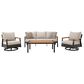 Ashley Carmel Highlands 4-Piece Patio Conversation Set in Beige, , large