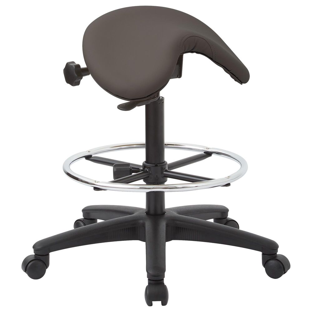 OSP Home Backless Drafting Chair with Foot Ring in Dillon Graphite, , large