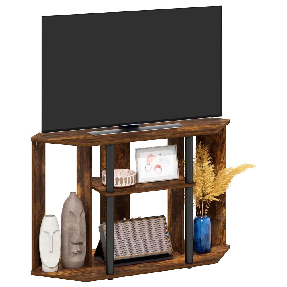 HOMLUX 39" TV Stand in Amber Pine and Black, , large
