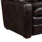 Bordeaux & Co Stationary Leather Chair and Ottoman Set in Berlin Dark Brown, , large