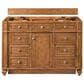 James Martin Vanities Bristol 48" Single Bathroom Vanity in Saddle Brown with 3 cm Victorian Silver Quartz Top and Rectangular Sink, , large