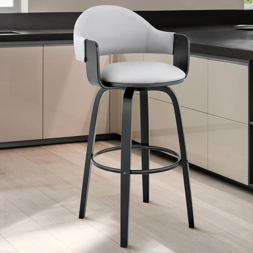 Blue River Daxton 26&quot; Swivel Counter Stool in Gray/Black, , large