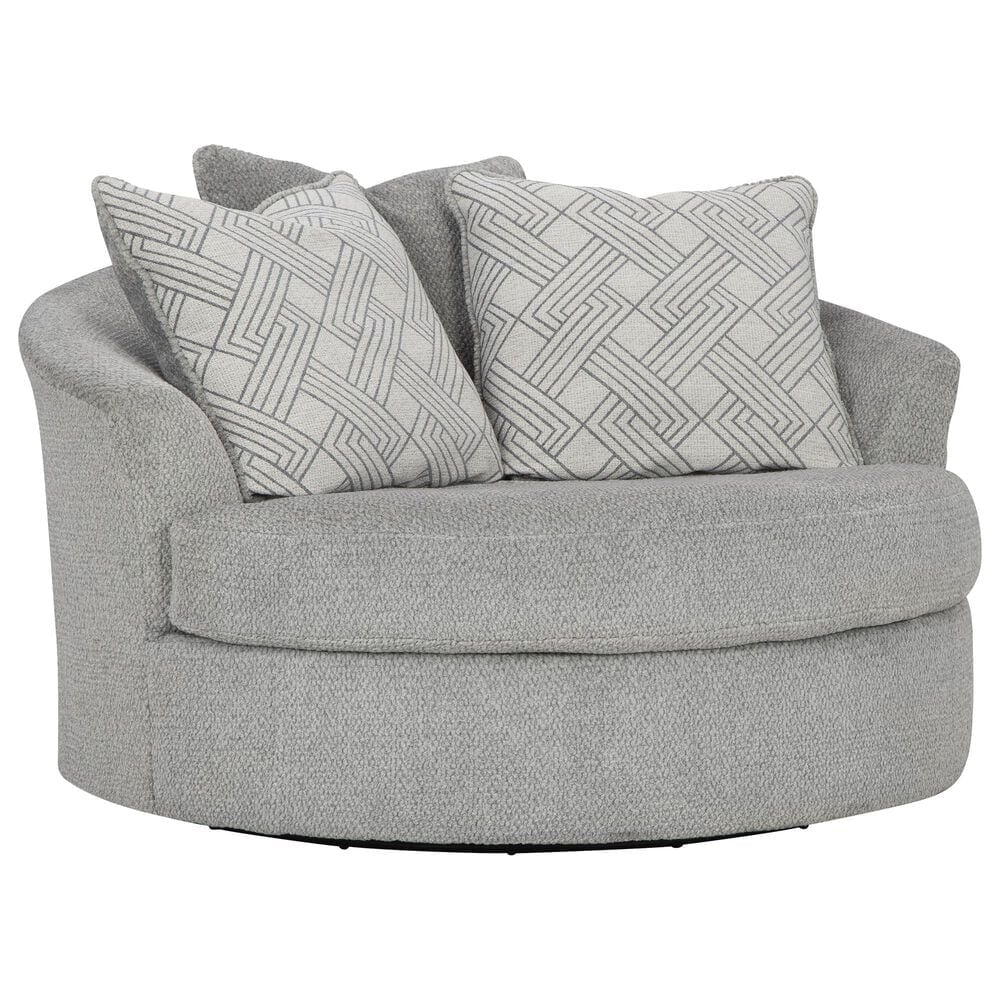 Ashley Casselbury Oversized Swivel Chair in Cement, , large
