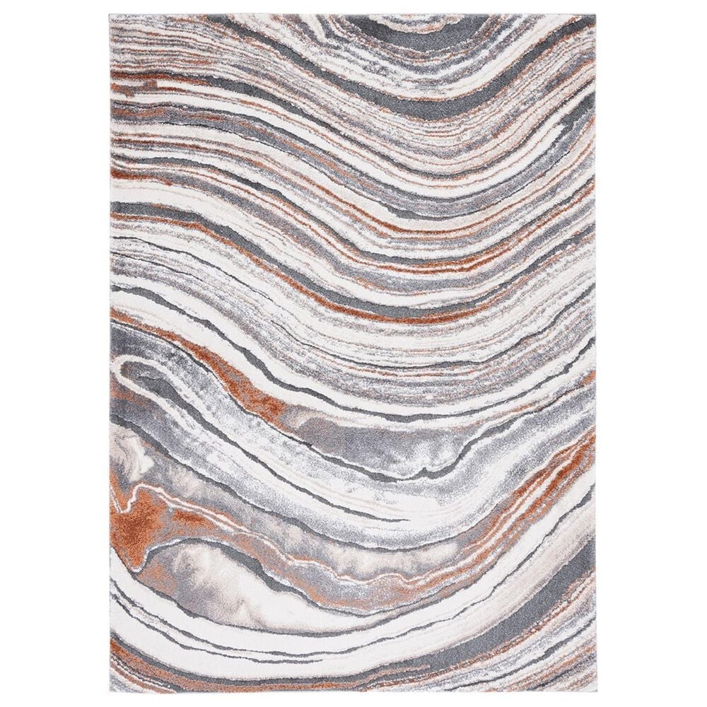Safavieh Cyrus Shag CYR134F CYRUS SHAG 4"5" x 6"5" Grey and Rust Area Rug, , large
