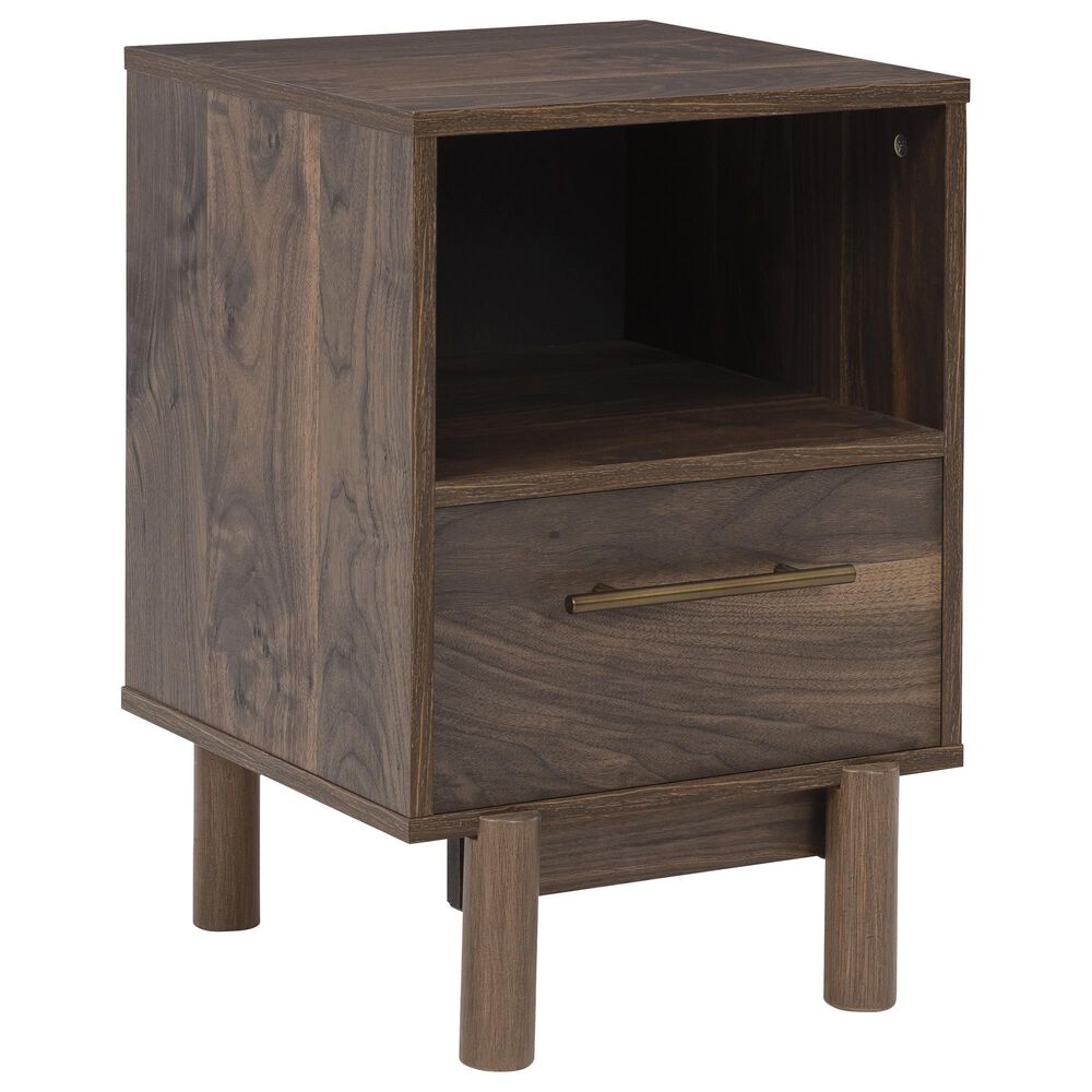 Ashley Calverson 1-Drawer Nightstand in Mocha, , large