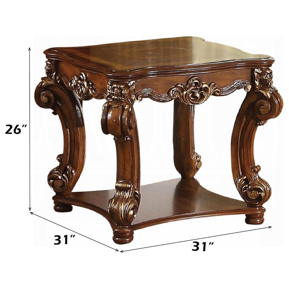 HOMLUX Vendome Square End Table in Cherry, , large
