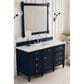 James Martin Vanities Brittany 30" Single Bathroom Vanity in Victory Blue with 3 cm White Zeus Quartz Top and Rectangular Sink, , large