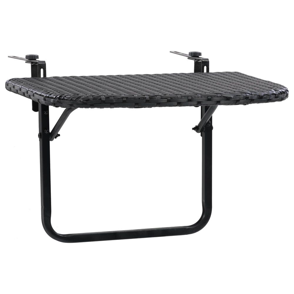 CorLiving Parksville Patio Balcony Table in Black, , large