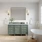 James Martin Vanities Brittany 60" Single Bathroom Vanity in Smokey Celadon with 3 cm Carrara White Marble Top and Rectangular Sink, , large