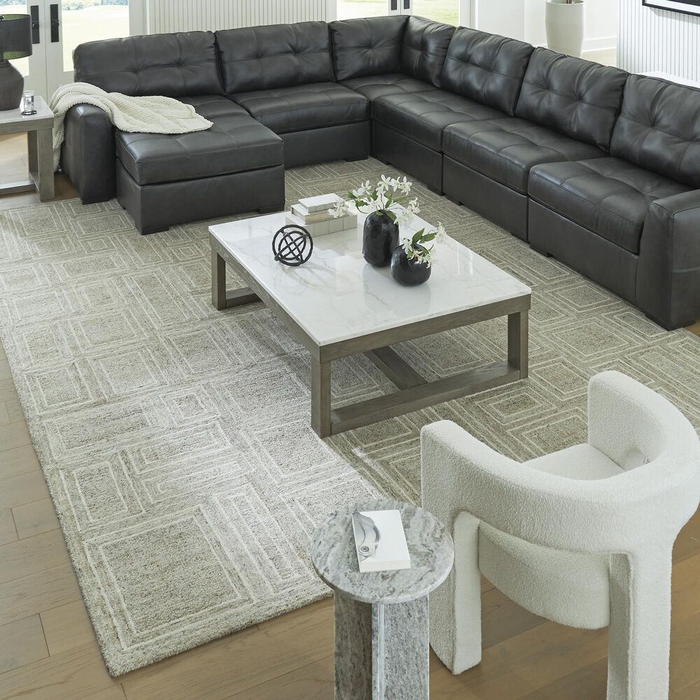 Ashley Brindley Pier Oversized Accent Ottoman in Fog, , large