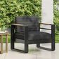 Hearth and Haven Giovanna Outdoor Club Chair with Open Backrest and Square Arms in Black, , large