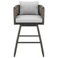 Blue River Alegria Patio Swivel Counter Height Bar Stool with Light Gray Cushion in Black, , large