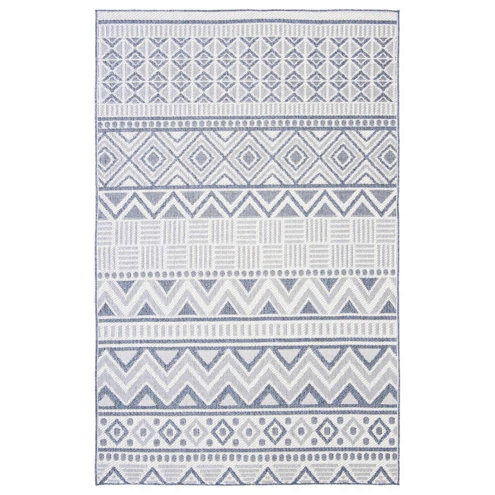 Safavieh Bermuda 5"3" x 7"6" Cream and Navy Indoor/Outdoor Area Performance Rug, , large