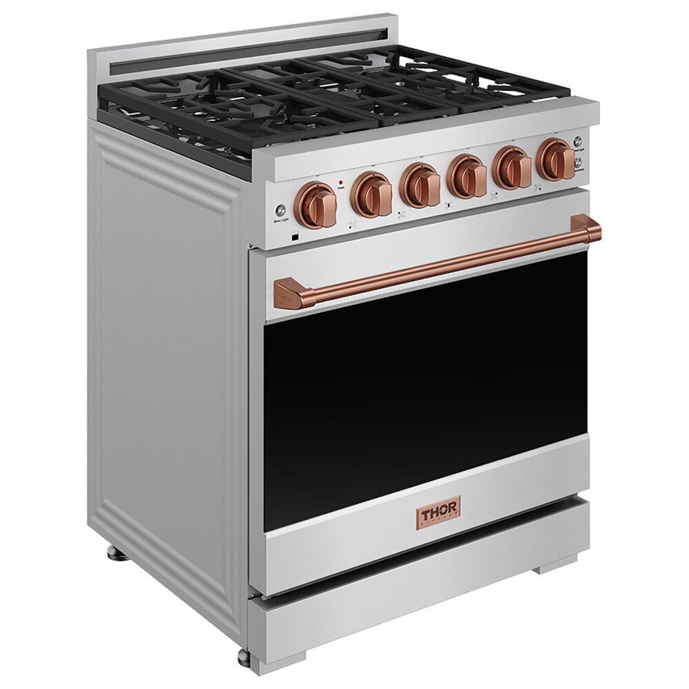 Thor Kitchen Gordon Ramsay 4.6 Cu. Ft. Professional Gas Range with Rose Gold Handle Kit in Stainless Steel, , large