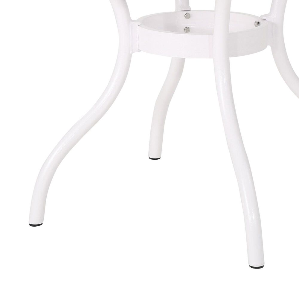 Hearth and Haven Phoenix Outdoor Round Dining Table in White - Table Only, , large
