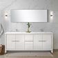 Lexora Home Lafarre 80" Double Bathroom Vanity in White with 2 cm White Quartz Top and Rectangular Sinks, , large