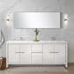 Lexora Home Lafarre 80" Double Bathroom Vanity in White with 2 cm White Quartz Top and Rectangular Sinks, , large