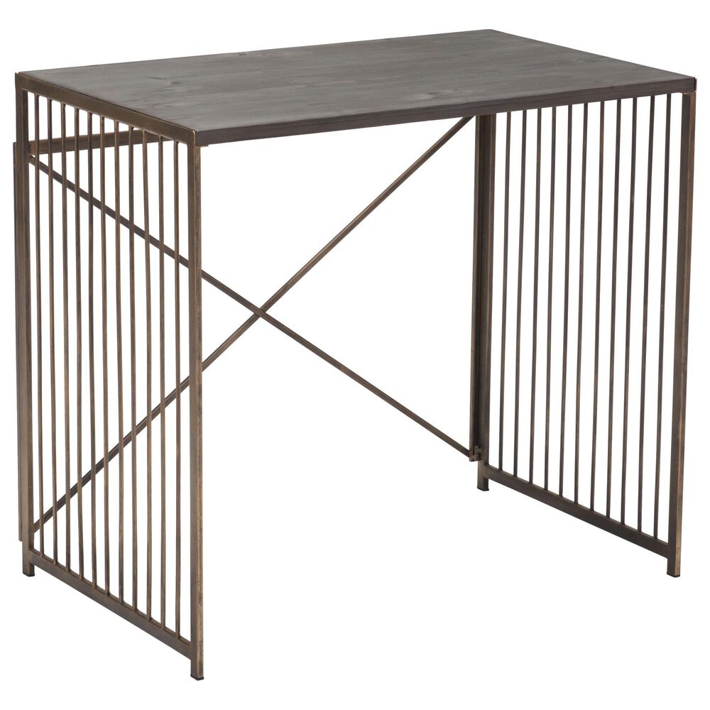 Zuo Modern Zemo Desk in Gray and Antique Gold, , large