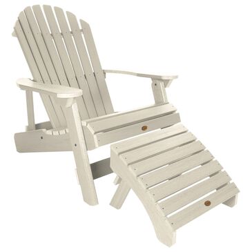 Highwood USA Hamilton Adirondack Chair & Ottoman in Whitewash, , large