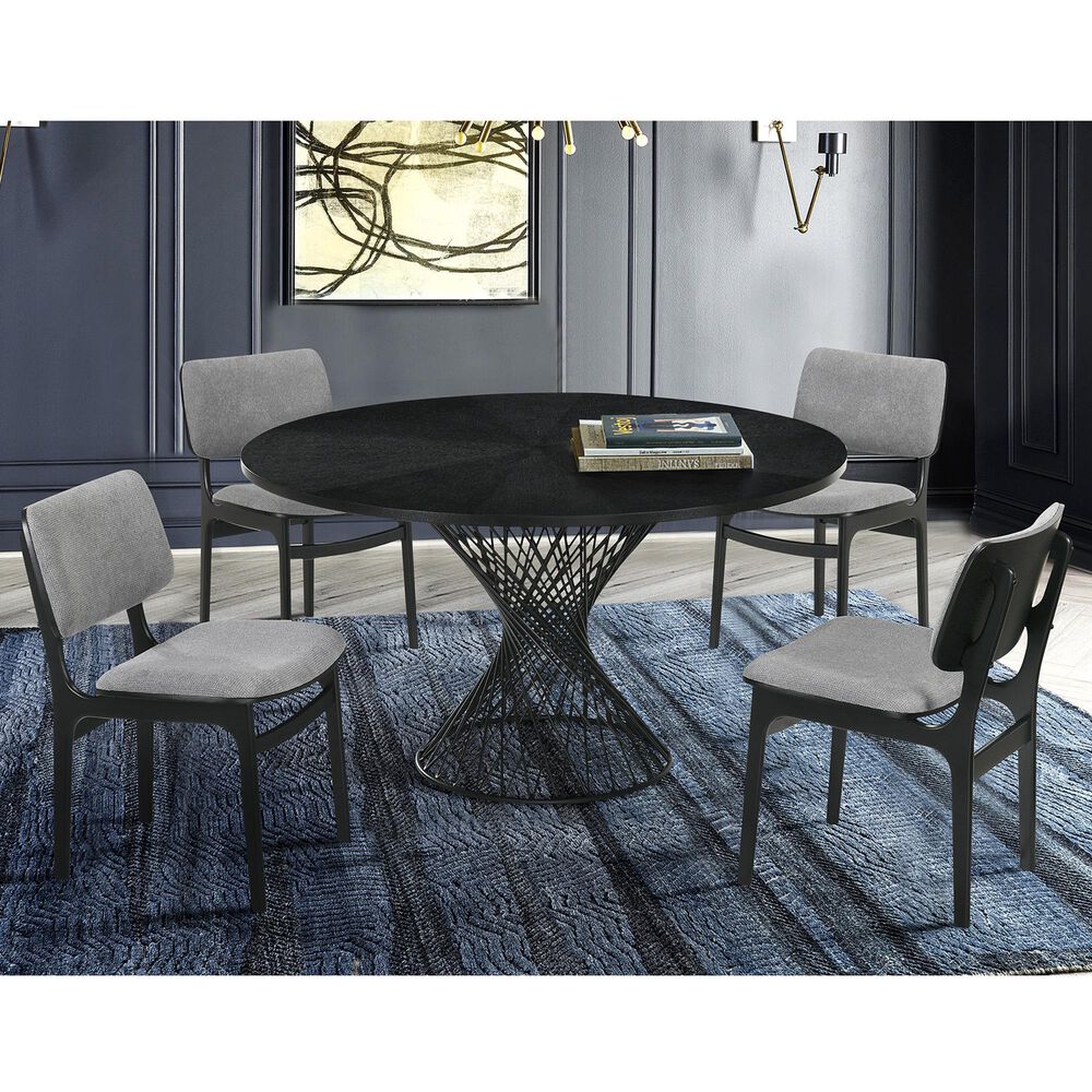 Blue River Cirque and Lima 5-Piece Round Dining Set in Black, , large