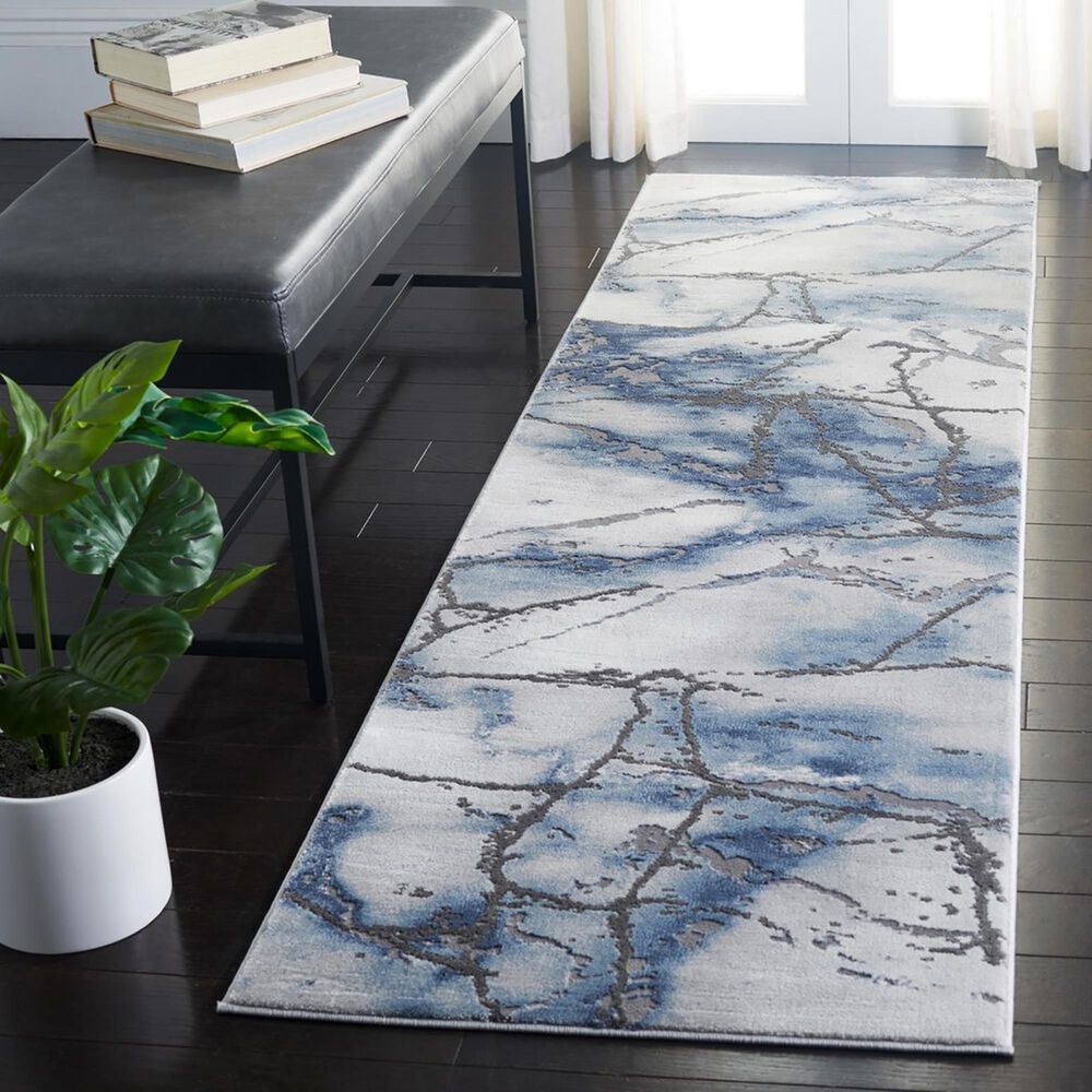 Safavieh Craft 2&#39;3&quot; x 14&#39; Grey and Blue Runner, , large