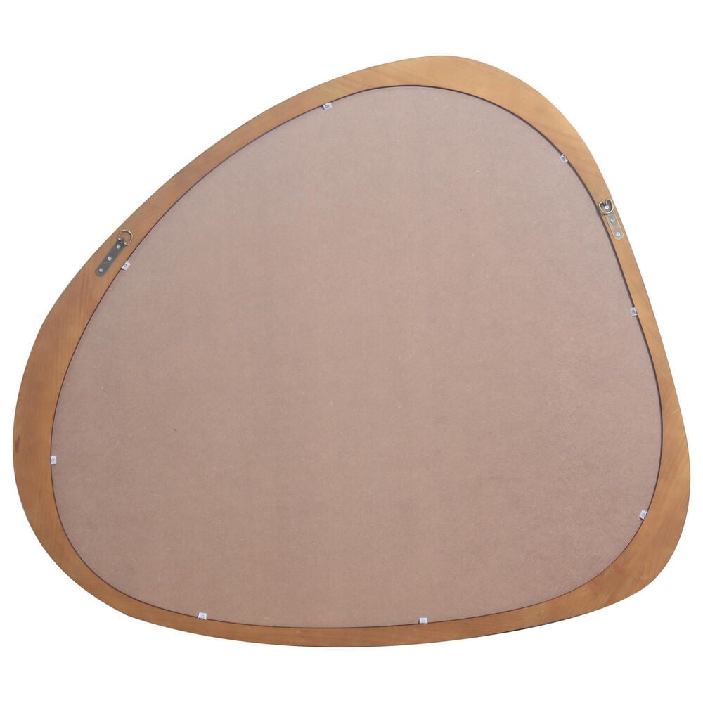 Hearth and Haven 45" Wall Mirror with Curvy Shape and Pine Wood Frame in Natural, , large